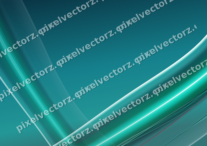 Abstract glass arc in cyan and teal