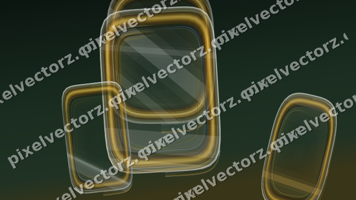 Abstract glass arc in dark green and amber