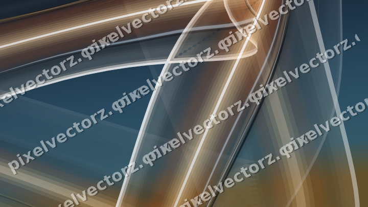 Abstract glass arc in dark blue and orange