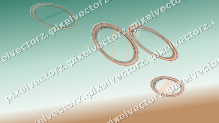Abstract glass arc in dark green and orange