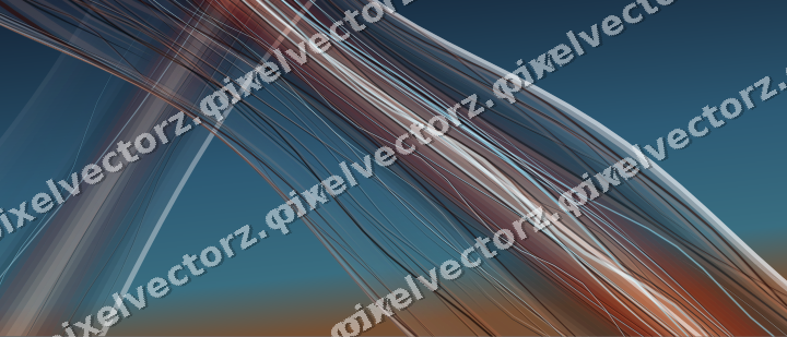 Abstract glass arc in red and orange