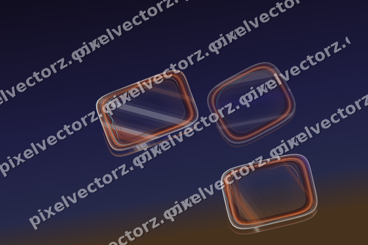 Abstract glass arc in orange and blue