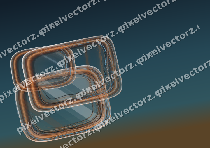 Abstract glass arc in blue and orange