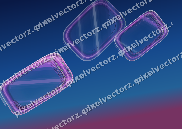 Abstract glass arc in purple and blue