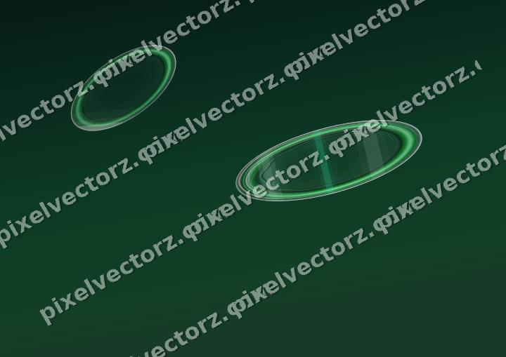 Abstract glass arc in green and teal