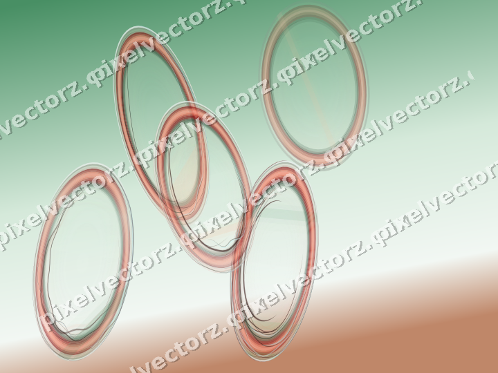 Abstract glass arc in dark green and red