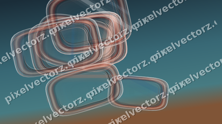 Abstract glass arc in orange and cyan