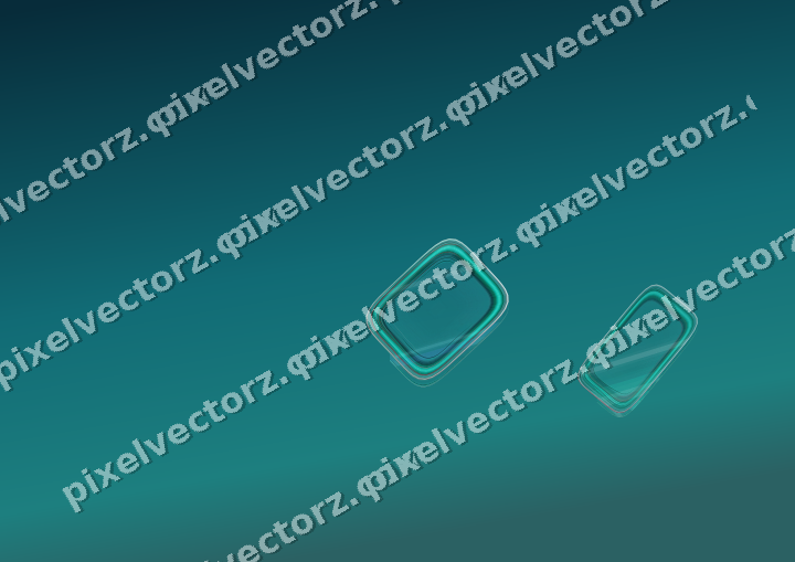 Abstract glass arc in cyan and teal