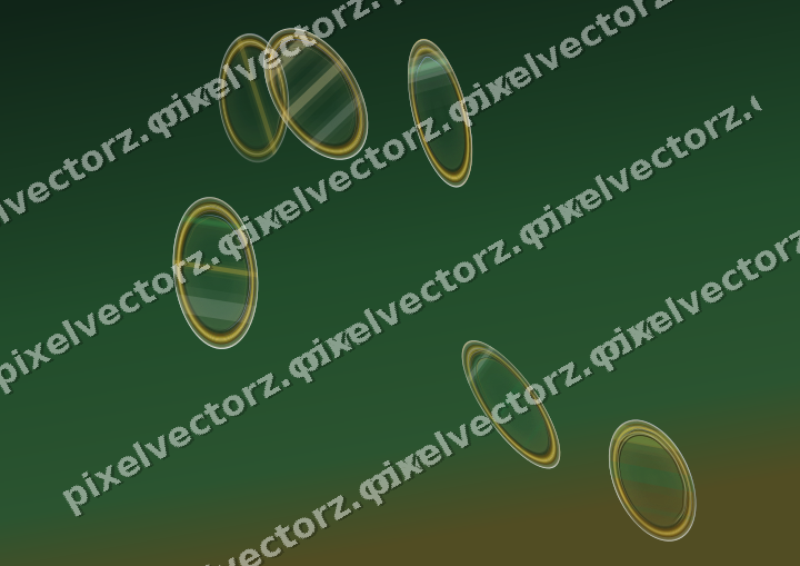Abstract glass arc in dark green and amber