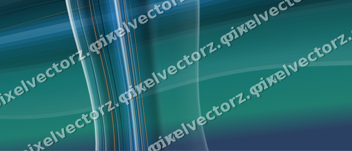 Abstract glass arc in teal and pale cyan