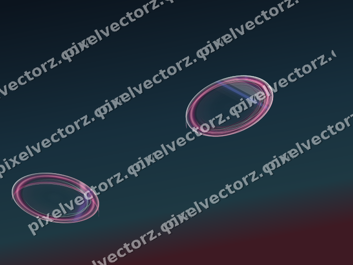 Abstract glass arc in pink and blue