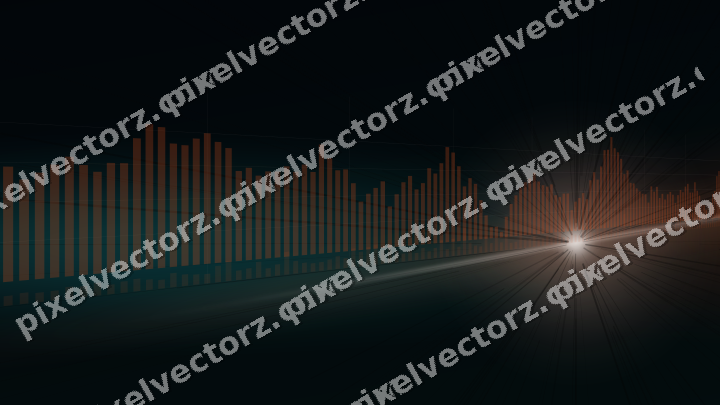 Leuchtender Neon Diagramm Hintergrund in Orange und Petrol