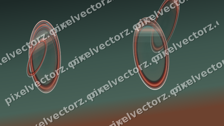 Abstract glass arc in red and orange