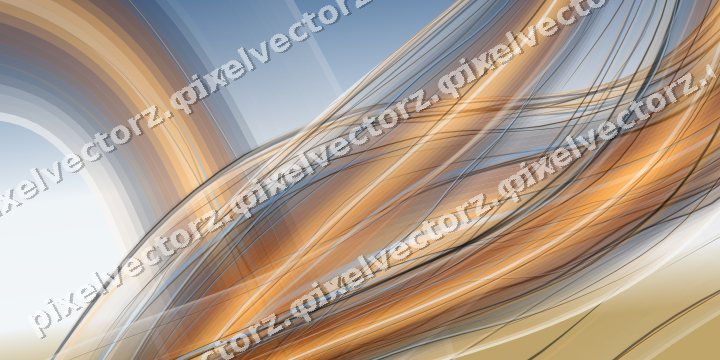 Abstract glass arc in orange and amber