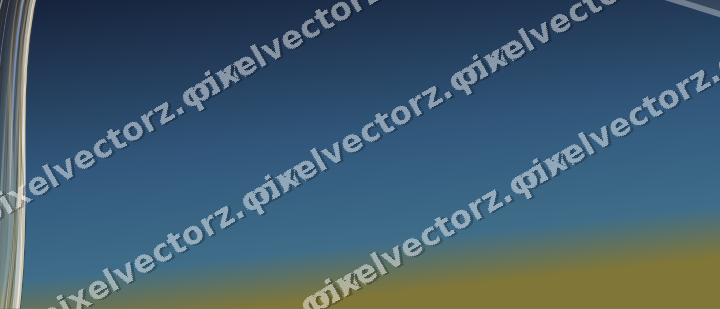 Abstract glass arc in dark blue and amber