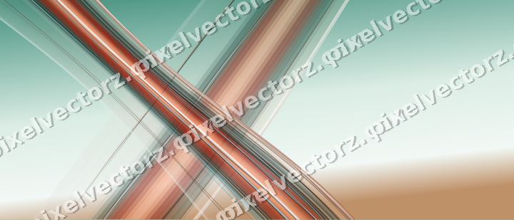 Abstract glass arc in dark green and orange