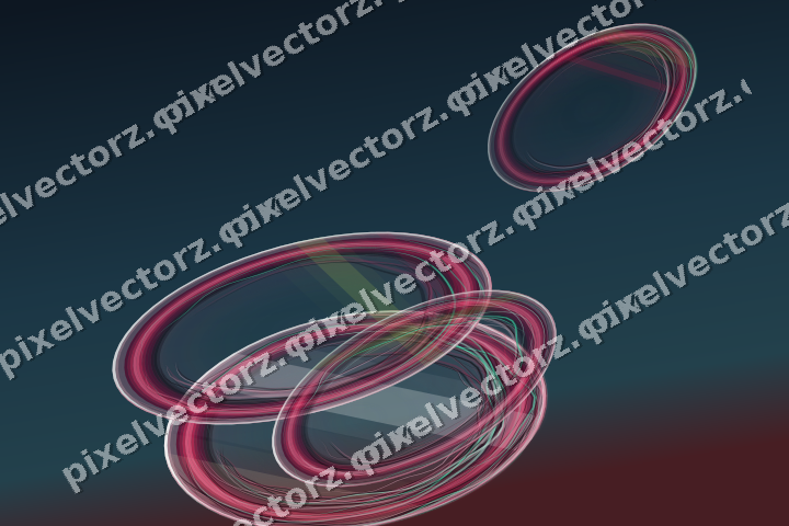 Abstract glass arc in dark lime and dark pink