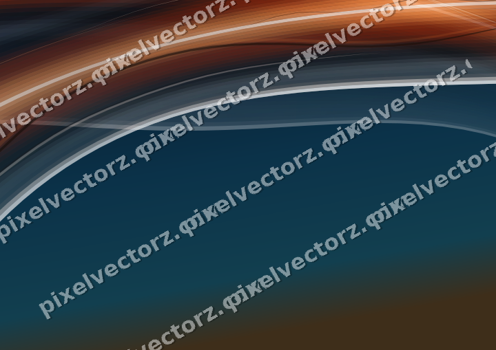 Abstract glass arc in blue and red