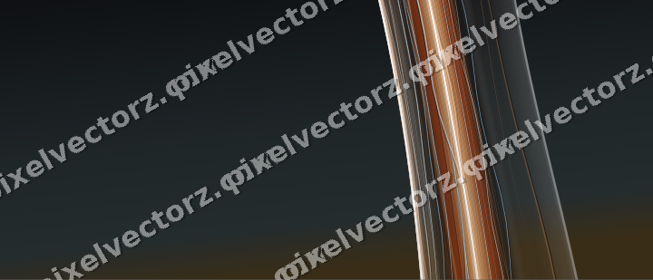 Abstract glass arc in blue and orange