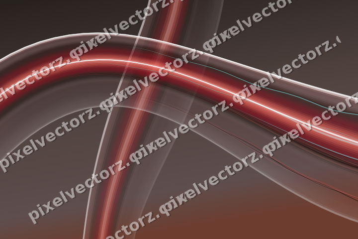 Abstract glass arc in red and pale amber