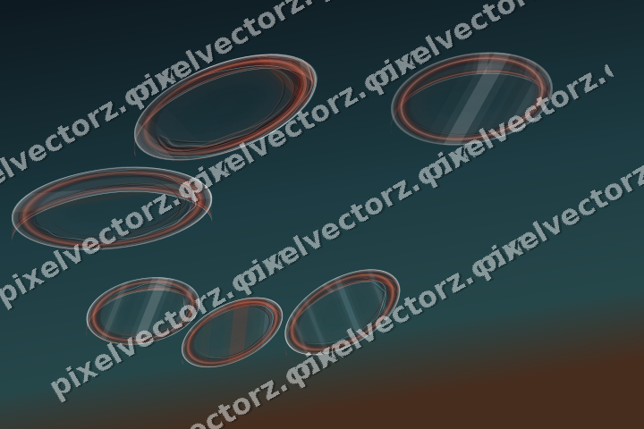 Abstract glass arc in cyan and red