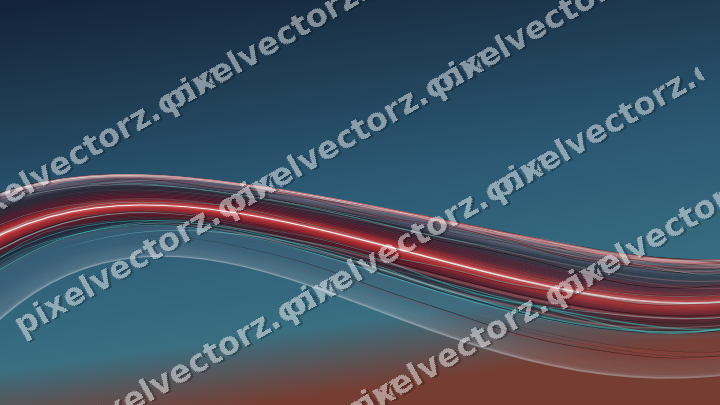 Abstract glass arc in dark red and dark green