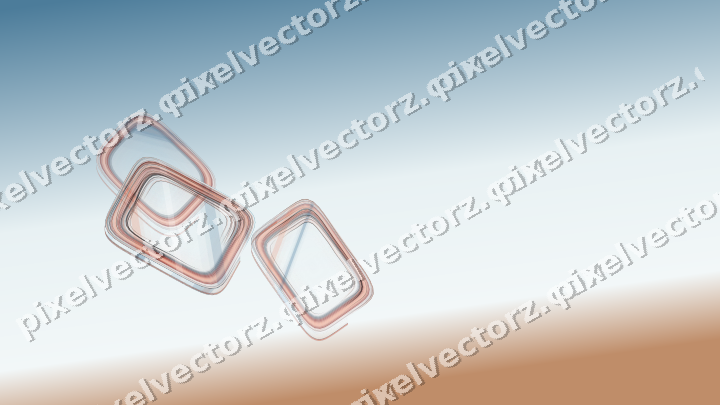 Abstract glass arc in orange and cyan