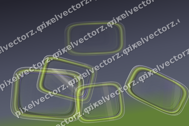 Abstract glass arc in purple and lime