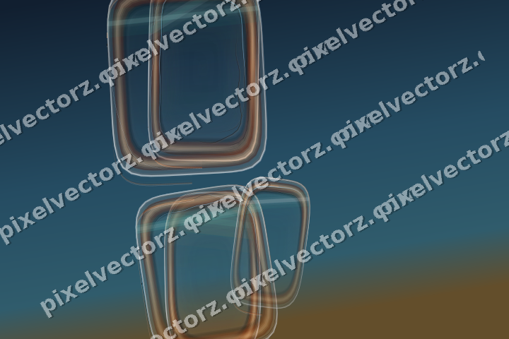 Abstract glass arc in orange and teal