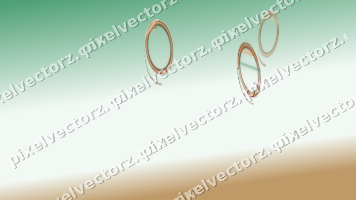 Abstract glass arc in dark green and orange