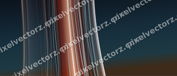 Abstract glass arc in dark green and orange