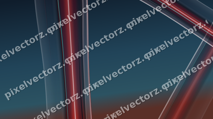 Abstract glass arc in dark red and dark green