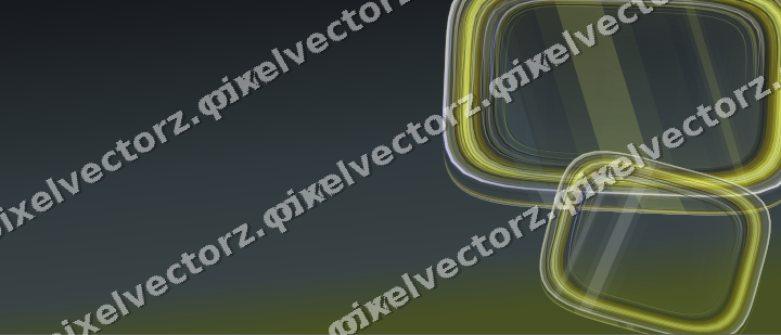 Abstract glass arc in yellow and grey
