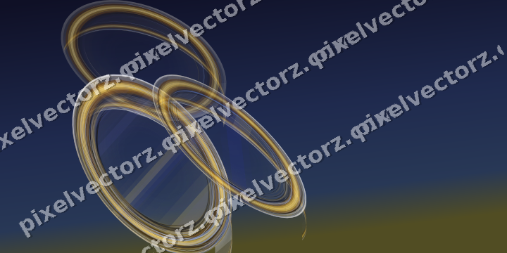 Abstract glass arc in dark blue and amber