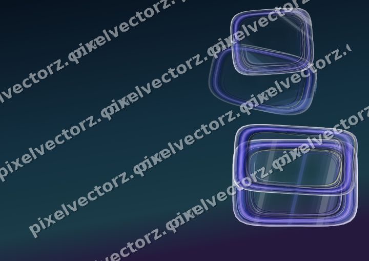 Abstract glass arc in blue and cyan