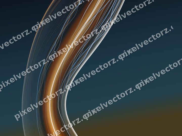 Abstract glass arc in orange and amber