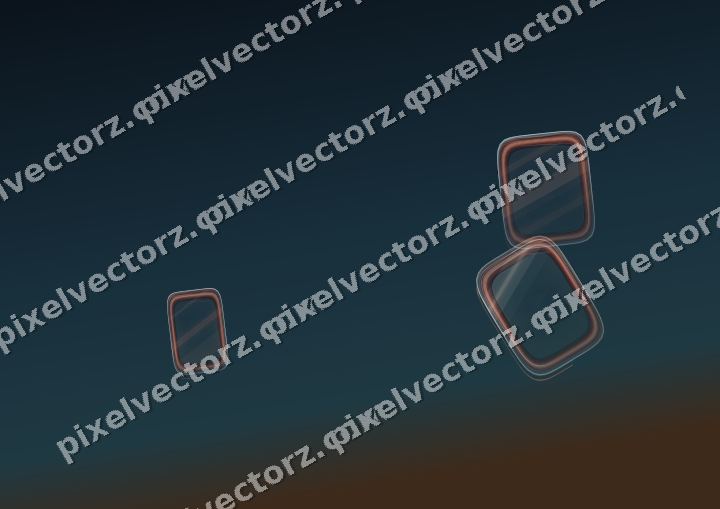 Abstract glass arc in red and orange