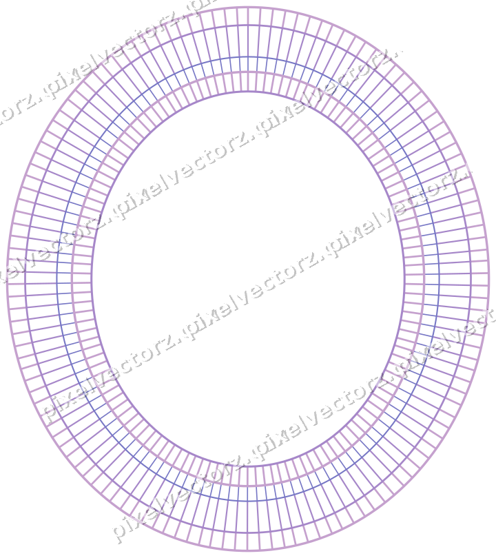Dekorativer Zierrahmen in Violett und Blau mit Oval und Schraffur