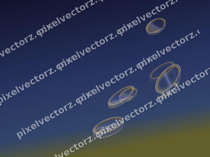 Abstract glass arc in dark blue and amber