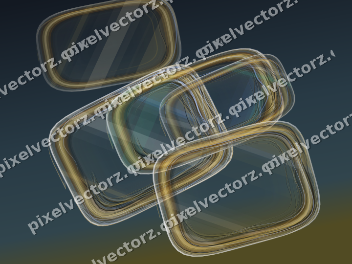 Abstract glass arc in amber and green