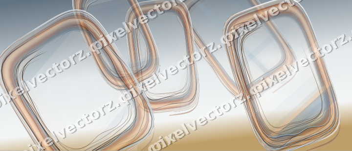 Abstract glass arc in blue and orange