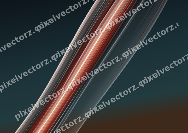 Abstract glass arc in orange and cyan