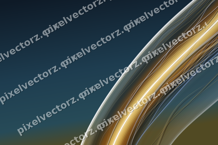Abstract glass arc in orange and amber