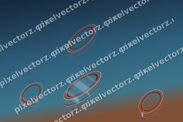 Abstract glass arc in cyan and red