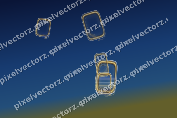 Abstract glass arc in amber and blue