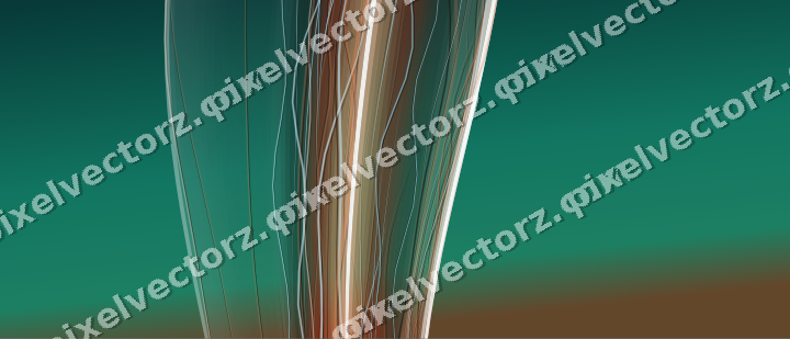 Abstract glass arc in orange and teal