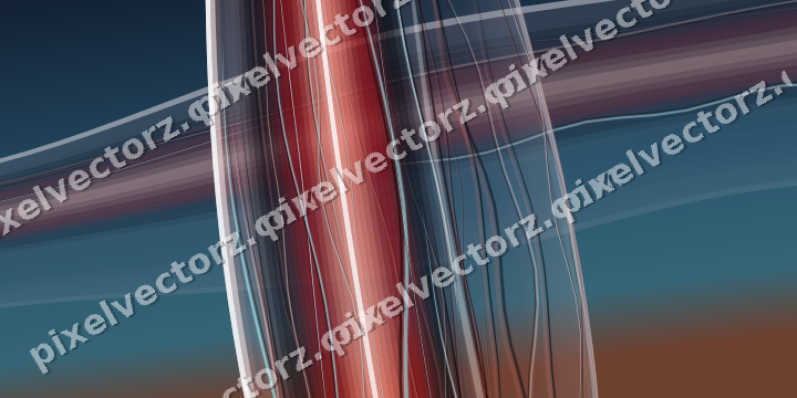 Abstract glass arc in red and dark green