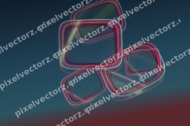 Abstract glass arc in dark lime and dark pink
