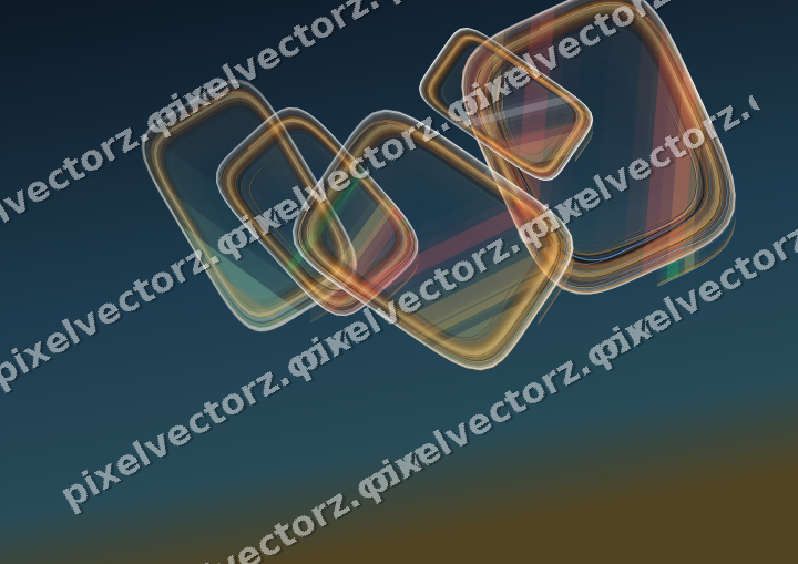 Abstract glass arc in red and orange