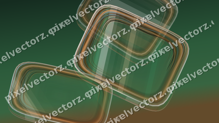Abstract glass arc in dark green and orange